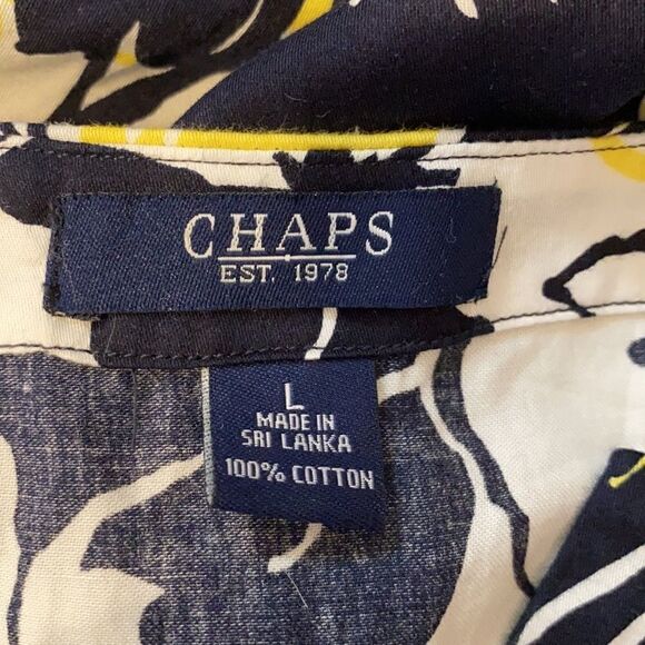 Ralph Lauren Chaps Black Print Cotton Tunic Top Size Large NWOT - Picture 6 of 6